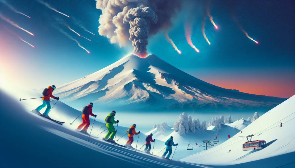 skier sur le volcan Villarica au Chili